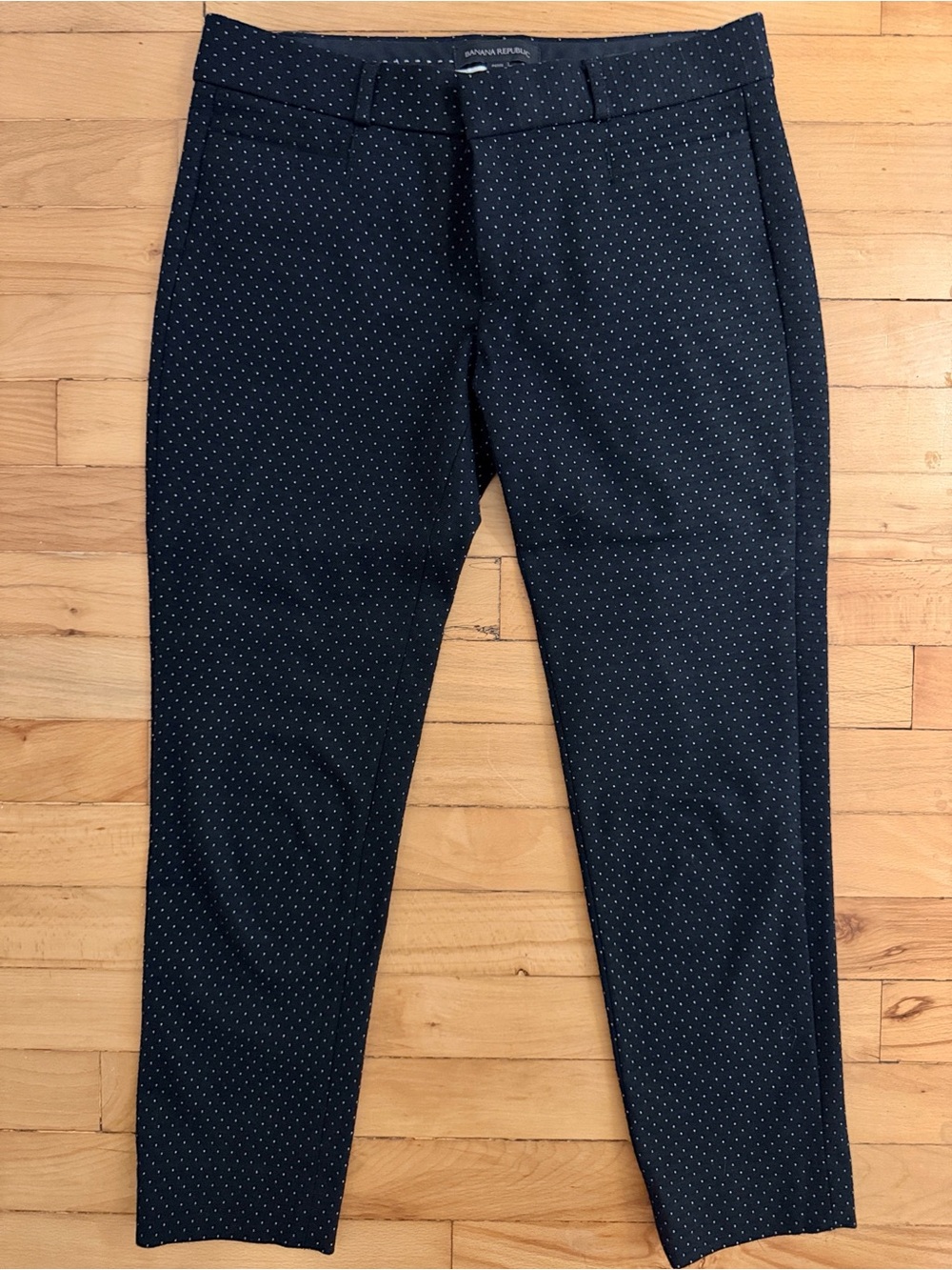 Banana Republic Black Polka Dot Cropped Dress Pants